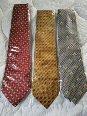 New Bundles Of Mens Yellow Geometric Tie